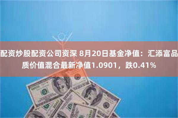 配资炒股配资公司资深 8月20日基金净值：汇添富品质价值混合最新净值1.0901，跌0.41%