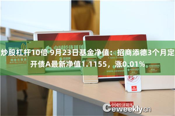炒股杠杆10倍 9月23日基金净值：招商添德3个月定开债A最新净值1.1155，涨0.01%