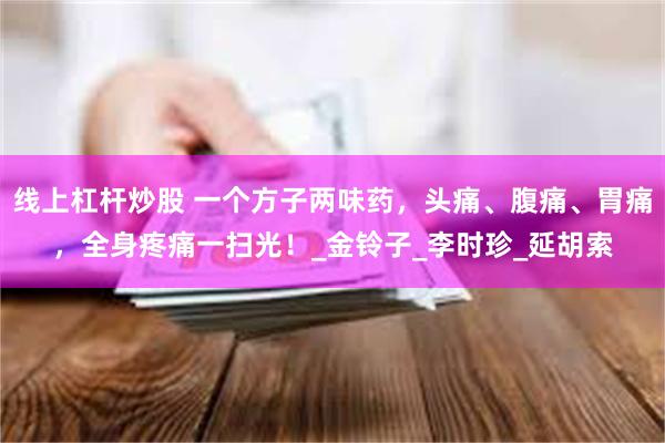线上杠杆炒股 一个方子两味药，头痛、腹痛、胃痛，全身疼痛一扫光！_金铃子_李时珍_延胡索
