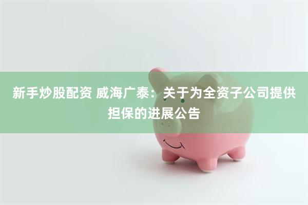 新手炒股配资 威海广泰：关于为全资子公司提供担保的进展公告